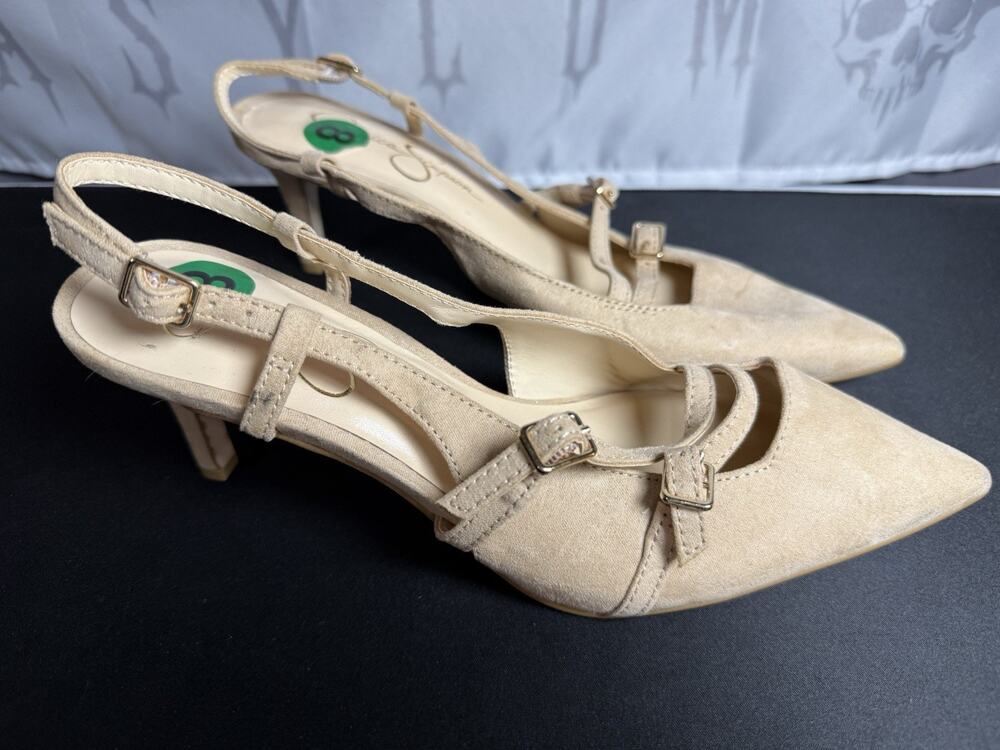 Jessica Simpson Beige Suede Kitten Heels Women’s Size 8M